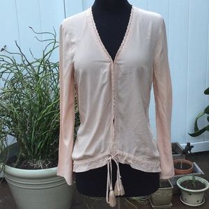 Venus beige tie bottom blouse XS